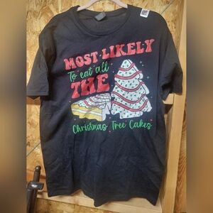 Gildan NWOT Christmas Tree Cakes MENS Little Debbie T-Shirt Size Large
